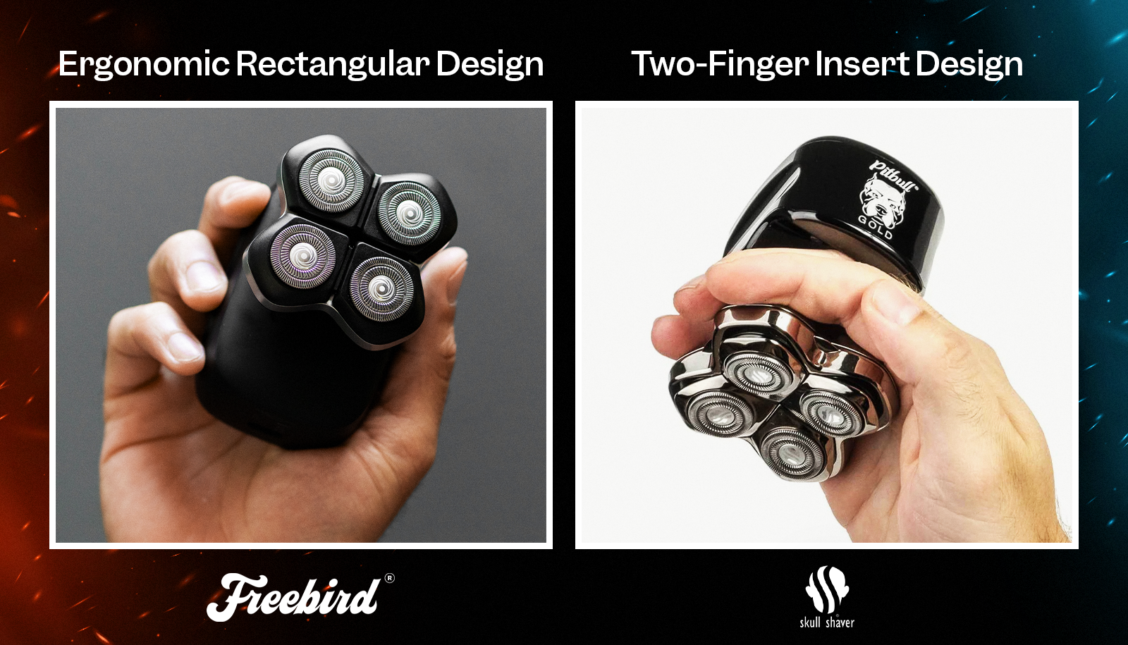 Design Comparison FlexSeries Pro vs Skull Shaver Gold